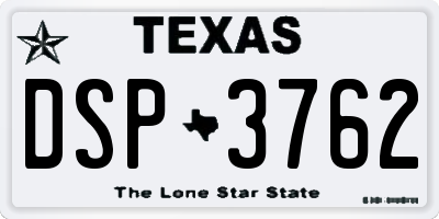 TX license plate DSP3762