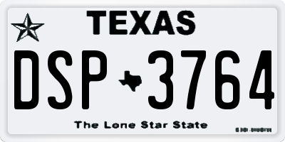 TX license plate DSP3764