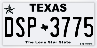 TX license plate DSP3775