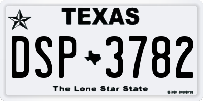 TX license plate DSP3782