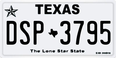 TX license plate DSP3795