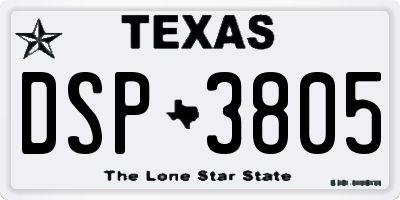 TX license plate DSP3805