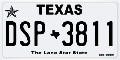 TX license plate DSP3811