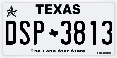 TX license plate DSP3813