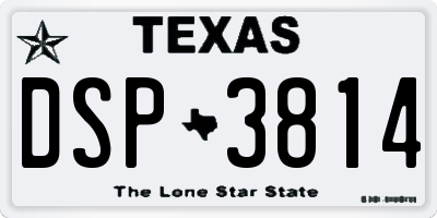 TX license plate DSP3814