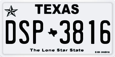 TX license plate DSP3816