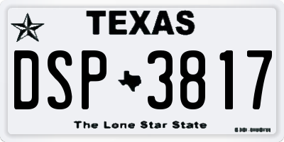 TX license plate DSP3817
