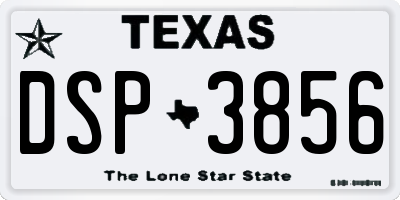 TX license plate DSP3856