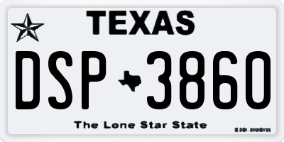 TX license plate DSP3860