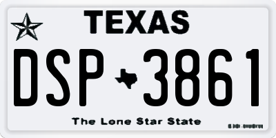 TX license plate DSP3861