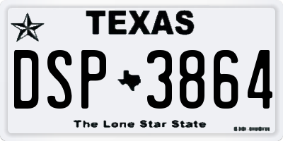 TX license plate DSP3864