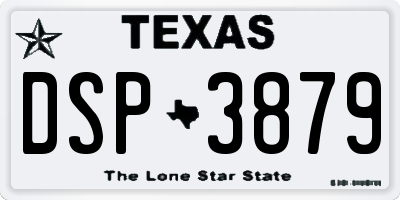 TX license plate DSP3879