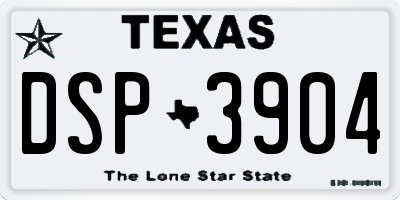 TX license plate DSP3904