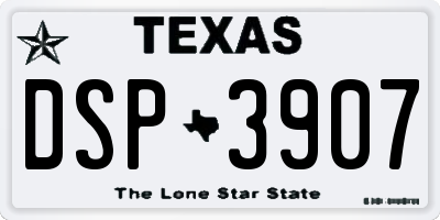 TX license plate DSP3907
