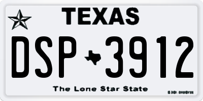 TX license plate DSP3912