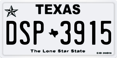 TX license plate DSP3915