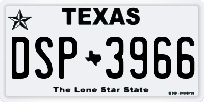 TX license plate DSP3966