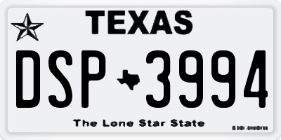 TX license plate DSP3994