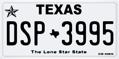 TX license plate DSP3995
