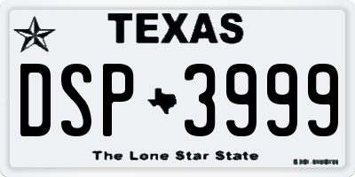 TX license plate DSP3999