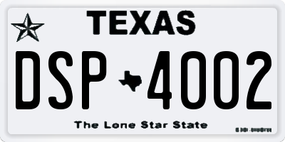 TX license plate DSP4002