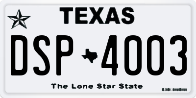 TX license plate DSP4003