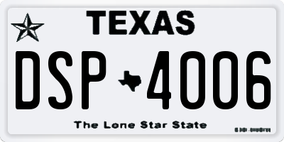 TX license plate DSP4006