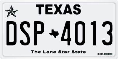 TX license plate DSP4013