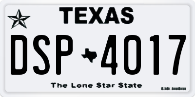 TX license plate DSP4017