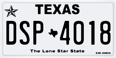 TX license plate DSP4018