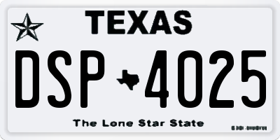 TX license plate DSP4025