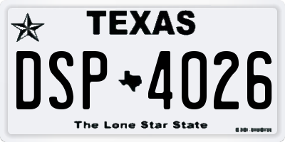 TX license plate DSP4026