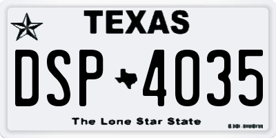 TX license plate DSP4035