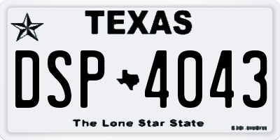 TX license plate DSP4043
