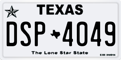 TX license plate DSP4049
