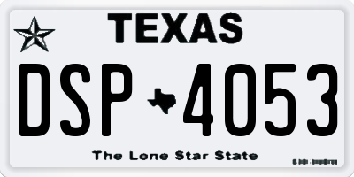 TX license plate DSP4053