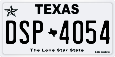 TX license plate DSP4054