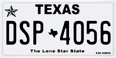 TX license plate DSP4056