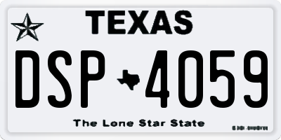 TX license plate DSP4059