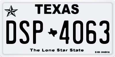 TX license plate DSP4063