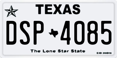 TX license plate DSP4085