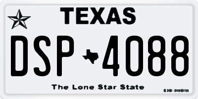 TX license plate DSP4088
