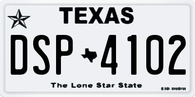 TX license plate DSP4102