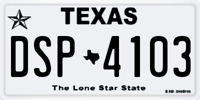TX license plate DSP4103