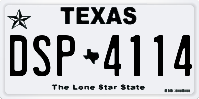 TX license plate DSP4114
