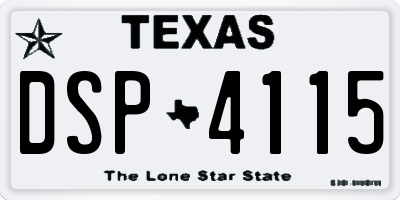 TX license plate DSP4115