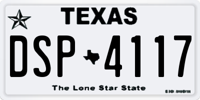 TX license plate DSP4117