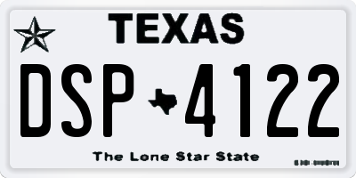 TX license plate DSP4122