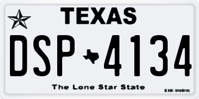 TX license plate DSP4134
