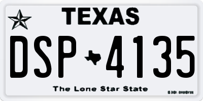 TX license plate DSP4135